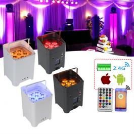 Wireless Mini RGBWAUV Battery Par Can Wedding UpLight DB-BT0618A